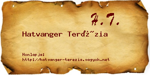 Hatvanger Terézia névjegykártya